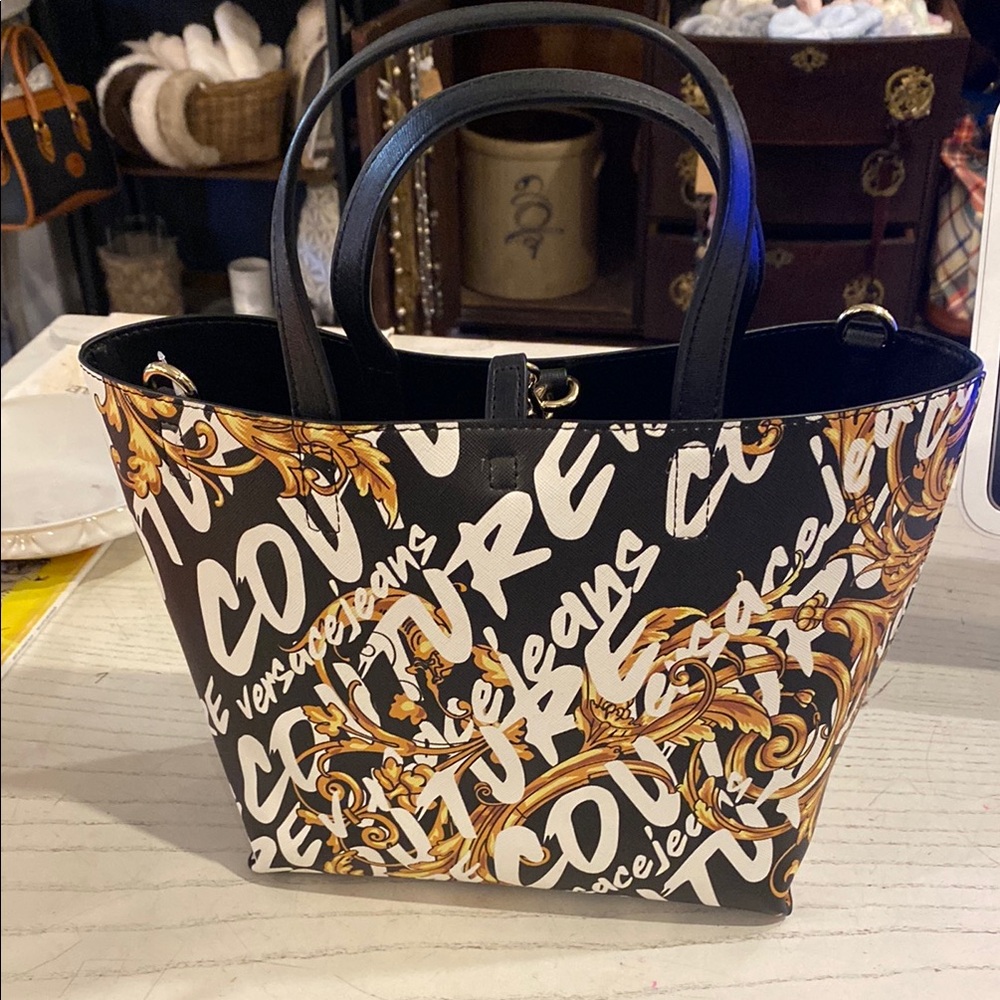 Versace Jeans Collection Black and Gold Women's Bag
